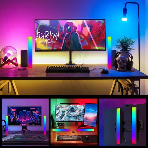 Miniatura 5 de Barra de luz de ritmo alimentada por batería, luces de ritmo de captación de control de sonido RGB, control por aplicación, luces LED de nivel