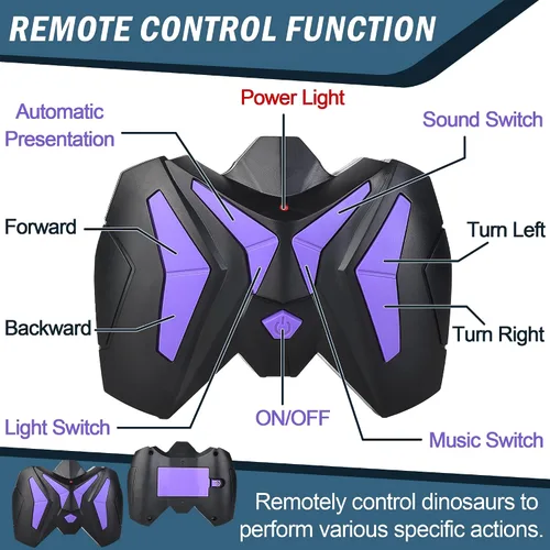 Miniatura 2 de Juguetes grandes de dinosaurio con control remoto para niños, juguetes de velociraptor jurásico que imita caminar y sonidos, juguetes robot que