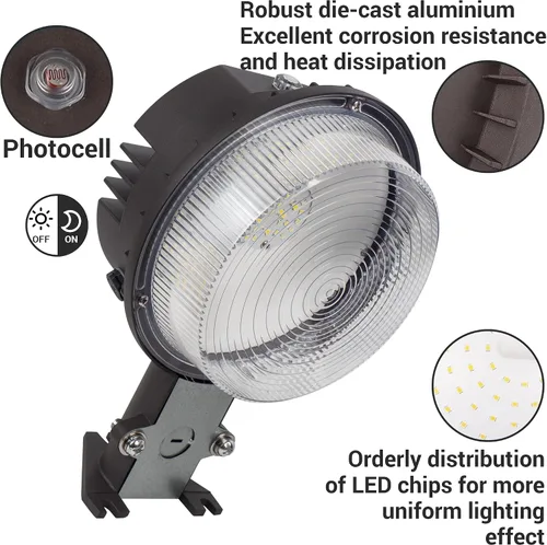 Miniatura 3 de Luz LED de granero del anochecer al amanecer con fotocélula, 55 W, 7500 lúmenes, 5000 K, incandescente de 500 W, reemplazo HID de 200 W, luz
