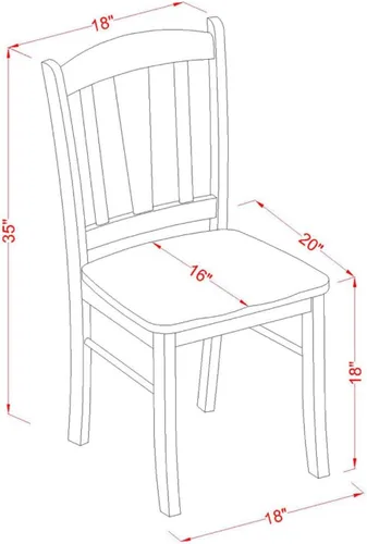 Miniatura 6 de East West Furniture DLIN3-OAK-W Juego de mesa de comedor de 3 piezas para espacios pequeños contiene una mesa de comedor redonda con gotas y 2