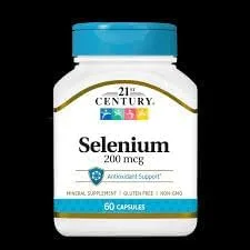 21st Century Selenio 200 mcg Cápsulas - 60 ct, paquete de 6
