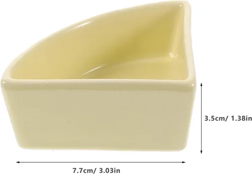 Miniatura 2 de iplusmile Cuenco de comida de cerámica para hámster, 3.03 x 3.03 x 1.37 pulgadas, comedero de agua para mascotas, fácil de limpiar, diseño sin