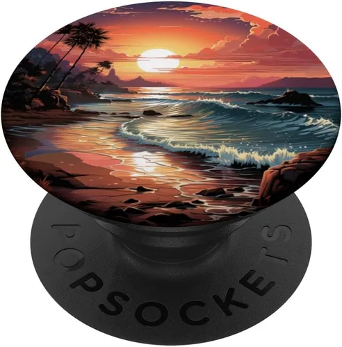 PopSockets PopGrip estándar con gráficos Beach Ocean Sundown