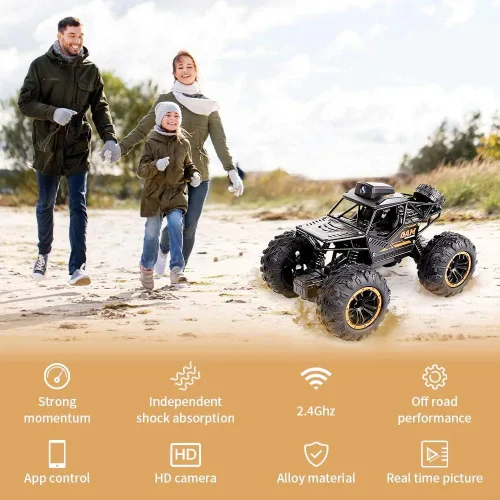 Miniatura 2 de Auto a control remoto 1:18 con cámara, aleación de alta velocidad, camión todoterreno de carreras rápidas, vehículo eléctrico de juguete para niños