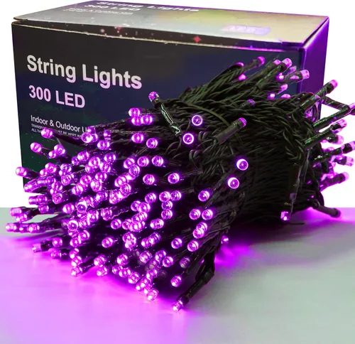Miniatura 12 de LJLNION Guirnalda de 300 luces LED para exteriores e interiores, luces de Navidad extralargas de 98.5 pies, 8 modos de iluminación, luces de hadas