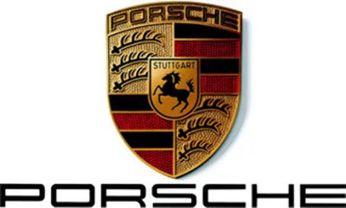 Miniatura 3 de Porsche Placa de matrícula original OEM de acero inoxidable con marco de acabado negro mate