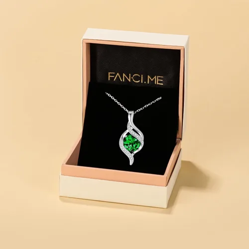 Miniatura 6 de FANCIME Birthstone Necklace for Women Round Cubic Zirconia Necklace S925 Sterling Silver full Love Birthday Gifts for Mom Women