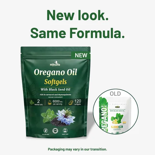 Miniatura 9 de Cápsulas blandas de aceite de orégano - Aceite de orégano con aceite de semilla negra, formulado con Carvacrol 165mg y timoquinona, 240 cápsulas