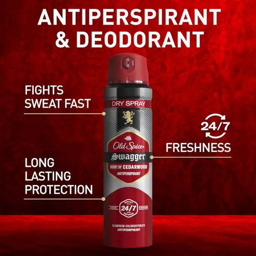 Miniatura 2 de Desodorante antiperspirante en aerosol seco Old Spice para hombres, 24/7 protección contra el sudor y el olor, 24/7 defensa contra el sudor