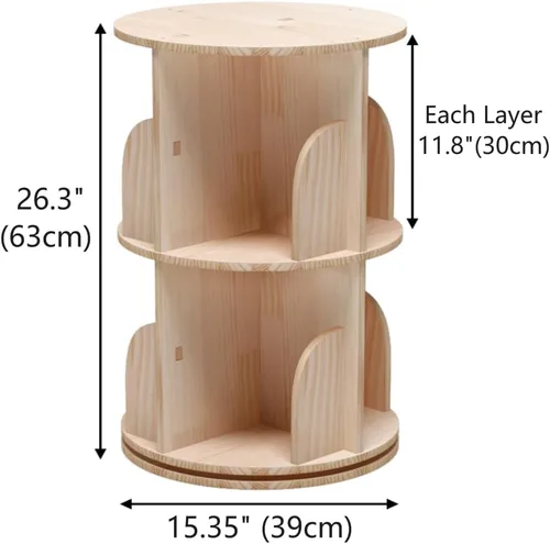 Miniatura 3 de Estantería para niños, estantes giratorios de 2 niveles de 360°, estante de almacenamiento de pie, estantes para aulas de preescolares, guardería