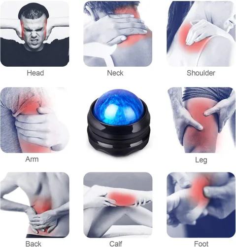 Miniatura 3 de Solacium Rodillo de Masaje Manual - Masajeador y Herramienta de Terapia para Músculos Adoloridos, Hombros, Brazos, Cuello, Espalda, Pies, Cuerpo