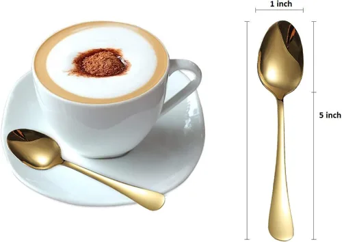 Miniatura 2 de Comicfs Demitasse - 12 cucharas de café expreso, cucharas de café, mini cuchara de té de acero inoxidable de 5 pulgadas, cuchara pequeña