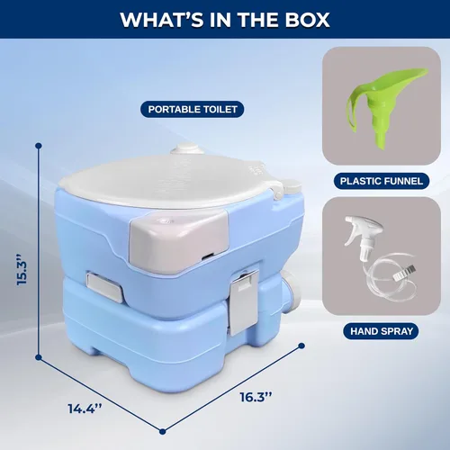 Miniatura 7 de SereneLife Inodoro portátil de 4 galones para acampar para adultos, más de 100 descargas, inodoro de campamento porta orinal con soporte