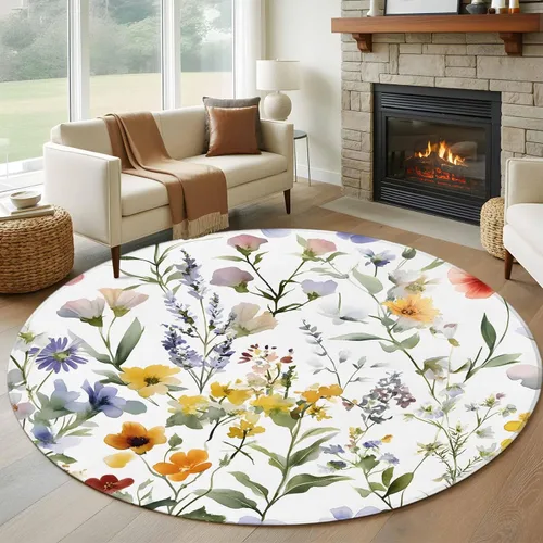 Miniatura 13 de Small Area Rugs 2x3 Ft, Botanical Flower Non-Slip Area Rugs for Living Room Bedroom Entryway, Watercolor Retro Spring Farm Leaf Washable Carpet