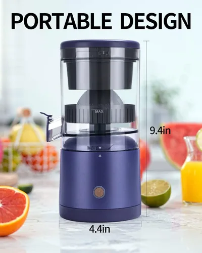 Miniatura 2 de SUNHAIXIA Exprimidor eléctrico recargable - Exprimidor de cítricos con tipo c recargable para jugo de naranja, limón y pomelo. (azul-45 vatios)