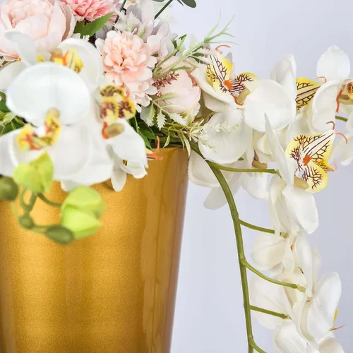 Miniatura 16 de Efavormart - Juego de 2 centros de mesa de trompeta con adornos de cristal transparente de 31 pulgadas, jarrón reversible de plástico para flores