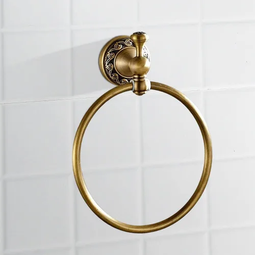 Miniatura 7 de Leyden Toallero redondo retro antiguo, soporte para toallas de baño, montado en la pared, toallero de mano para baño, ferretería de baño, base