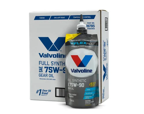Valvoline Flexfill SAE 75W-90 Aceite para engranajes sintético completo 1 cuarto de galón, caja de 4