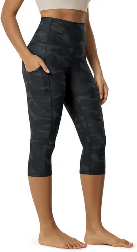 Miniatura 166 de ODODOS - Leggings capri de cintura alta para mujer con bolsillos, control de abdomen, no se transparentan, para entrenamiento atlético, running