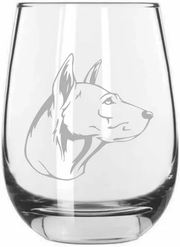 Miniatura 450 de Sakhalin Husky Dog - Copa de vino grabada personalizada de 15.25 onzas sin tallo