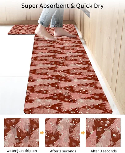 Miniatura 4 de Tapete de baño de Navidad para bañera, antideslizante, de secado rápido y absorbente, con tierra de diatomeas, para fregadero de cocina, lavable