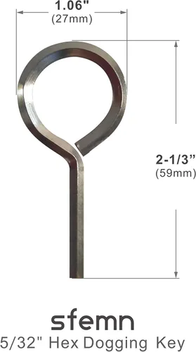 Miniatura 4 de Llave hexagonal de 5/32 pulgadas, llave Allen con bucle completo, llave de puerta Allen para dispositivos de salida de pánico, metal sólido, 10