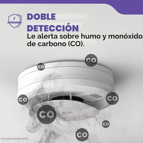 Miniatura 3 de Kidde Detector de humo y monóxido de carbono, funciona con batería de 10 años, indicadores de luz de advertencia LED, 30CUD10
