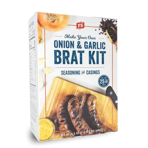 Miniatura 10 de Kit de salchicha de verano con ajo de PS Seasoning - Incluye mezcla de condimentos para salchichas, cura y fundas para hasta 25 libras de carne