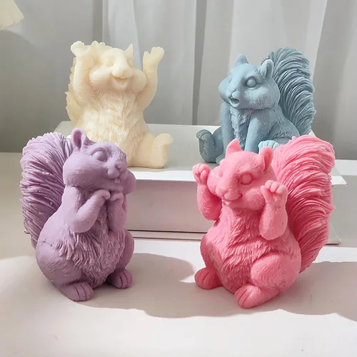 Miniatura 3 de Molde de vela de ardilla, moldes de silicona de fundición de resina para decoración del hogar y fabricación de velas, molde en espiral de onda
