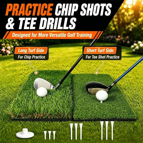 Miniatura 8 de Premium Golf Hitting Mat, 10mm Foam Padding with Rubber Backing Golf Mat, Golf Practice Mat for Indoor and Outdoor Training