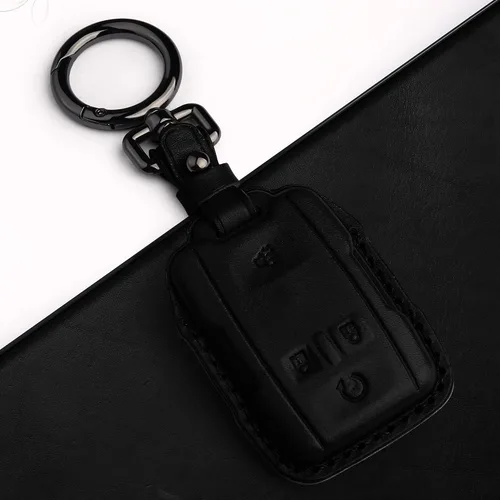 Miniatura 4 de Tukellen Compatible con funda de cuero para llavero Chevrolet para GMC Sierra 2019-2021, Canyon, Chevy Silverado 1500, Tahoe, Colorado, Suburban