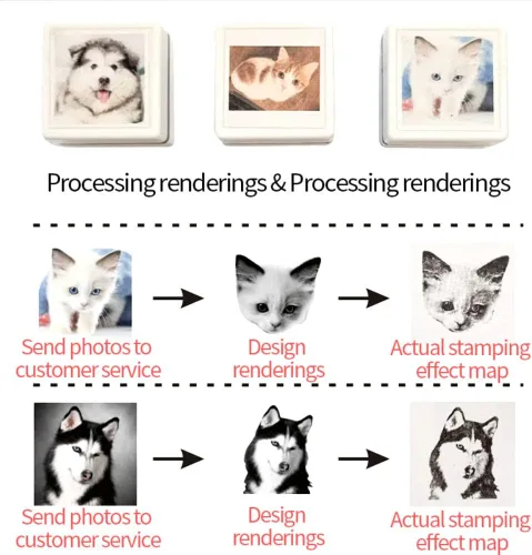 Miniatura 4 de Sellos personalizados para retratos de mascotas, sellos personalizados con nombre con foto, para gatos y perros, recuerdos, sellos personalizados