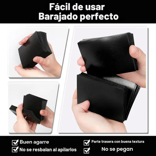 Miniatura 4 de Fabmaker - Juego de 200 fundas negras para tarjetas, fundas estándar resistentes MTG mate, acabado trasero mate, barajado perfecto, protege todas