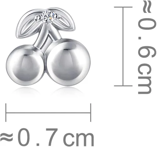 Miniatura 4 de Chow Sang Sang 950 Platinum Cherry Diamond - Aretes individuales para mujer 92120E se venden solos no pares