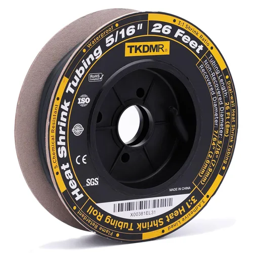 Miniatura 18 de TKDMR - Tubo termorretráctil de 1/8 pulgadas, 26 pies, relación 3:1, grado marino, tubo adhesivo para cable de alambre, sellado de aislamiento