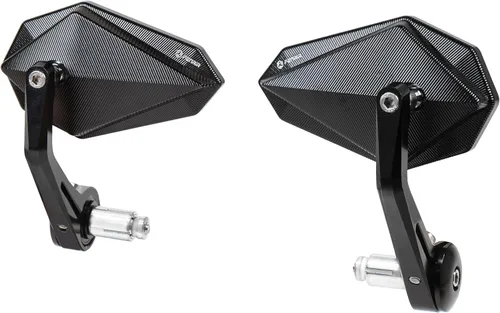 FENRIR Espejos de barra de motocicleta CNC de aleación de aluminio Cafe Racer negros, espejos laterales de 22MM 7/8" de pulgada para manubrio,