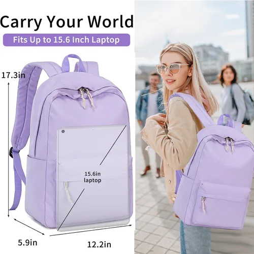 Miniatura 66 de LOIDOU Mochila para adolescentes y niñas, mochila escolar con lonchera y estuche para lápices, juego de bolsas escolares 3 en 1