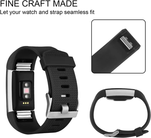 Miniatura 5 de Tobfit Bandas deportivas compatibles con Fitbit Charge 2, paquete de 4, pulseras de repuesto para mujeres y hombres, pequeñas/grandes