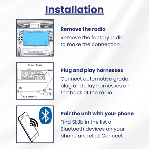 Miniatura 5 de VAIS Technology SL3b-T - Adaptador de transmisión de audio Bluetooth compatible con la mayoría de los modelos Toyota 2004-2012
