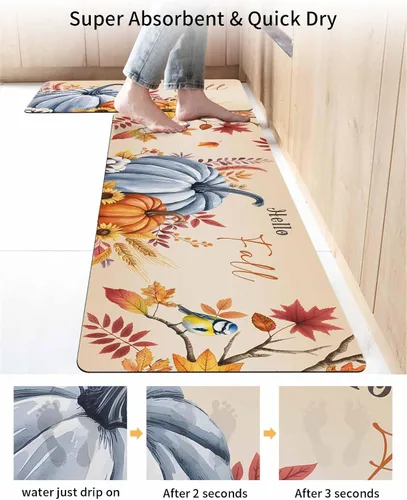 Miniatura 4 de Tapete de baño para bañera, antideslizante, de secado rápido y absorbente, con tierra de diatomeas, para fregadero de cocina, lavable, diseño