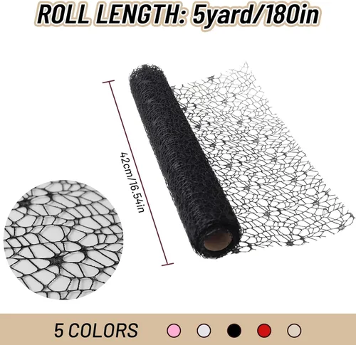 Miniatura 2 de KEPYDRMTF Papel Coreano para Flores de 42cm*5Yardas, Papel de Regalo Coreano Negro, Papel de Regalo Floral de Malla de Perla (Negro)
