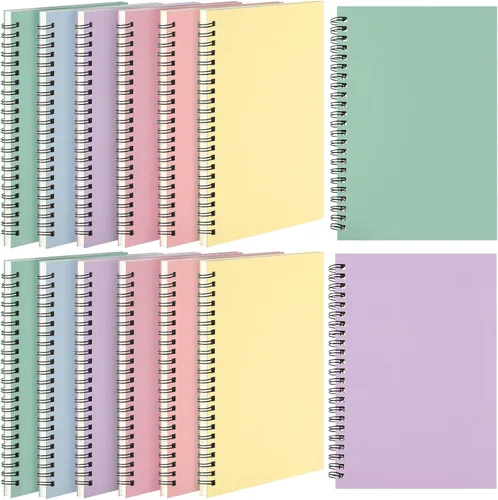 Miniatura 13 de Leelosp 12 cuadernos pequeños en espiral forrados en espiral, cuaderno con rayas universitarias, cubierta de papel kraft encuadernado con alambre