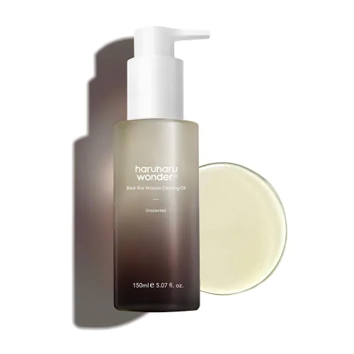 Miniatura 9 de HARUHARU Wonder Aceite limpiador hidratante de arroz negro, tamaño de viaje, doble limpieza, removedor de maquillaje diario, limpiador de aceite