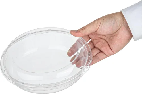 Miniatura 14 de Restaurantware Thermo Tek - Platos para servir de 7.5 x 2.4 pulgadas con tapas, 100 bandejas desechables para verduras, redondas para fiestas