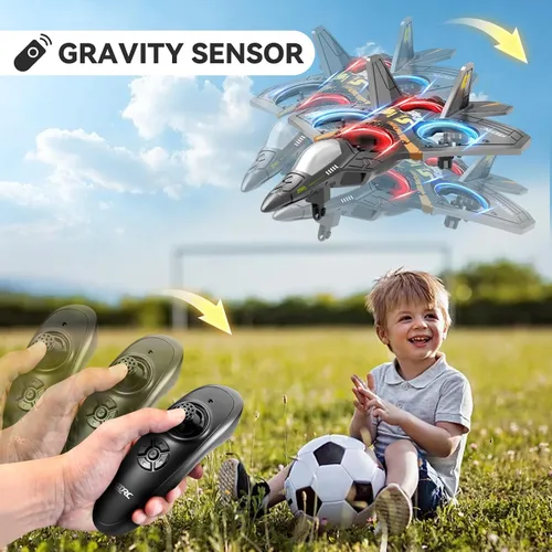 Miniatura 8 de 4DRC V17 Aviones de control remoto de espuma Rc para niños y adultos de 4 a 7 y de 8 a 16 años, aviones de combate a control remoto con luz, avión