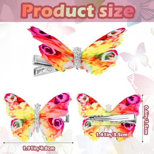 Miniatura 3 de Boao 18 pinzas para el cabello de mariposa con purpurina para niñas, adolescentes y mujeres, accesorios para el cabello (estilo delicado)