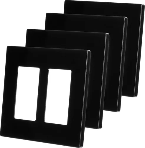 Bates - Placas de pared decorativas sin tornillos, color negro, paquete de 4, placas de pared sin tornillos, 2 cuadrillas, placa de cubierta de