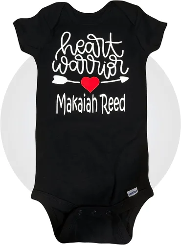 Miniatura 11 de Regalos de guerrero del corazón - Body personalizado 100% algodón - Talla unisex - Negro o blanco disponible - Ropa de bebé CHD