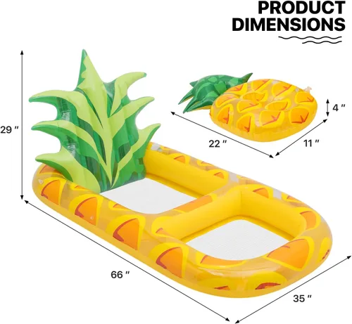 Miniatura 7 de MoNiBloom Flotadores inflables 2 en 1 para piscina para adultos, flotadores gigantes de piscina con portavasos desmontable, tumbona de agua