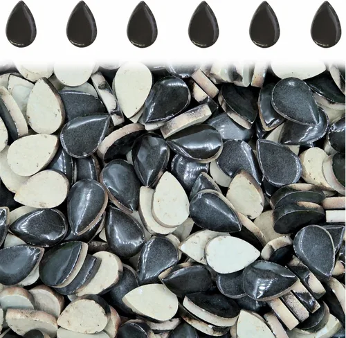 Miniatura 19 de Azulejos de mosaico azul claro, forma de gotas de lluvia, mosaico para manualidades a granel, 50 piezas de forma de lágrima, mosaico, azulejos